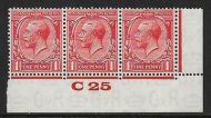 1d Scarlet Block Cypher Control C25 imperf UNMOUNTED MINT MNH