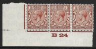 1½d Brown Block Cypher Control B24 imperf UNMOUNTED MINT MNH