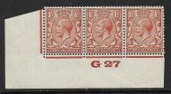 1½d Brown Block Cypher Control G27 imperf UNMOUNTED MINT MNH