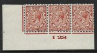 1½d Brown Block Cypher Control I28 imperf UNMOUNTED MINT