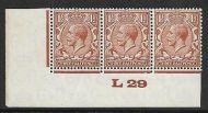 1½d Brown Block Cypher Control L29 imperf UNMOUNTED MINT MNH