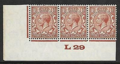 1½d Brown Block Cypher Control L29 imperf UNMOUNTED MINT MNH
