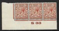 1½d Brown Block Cypher Control S33 imperf UNMOUNTED MINT MM in margin