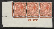 2d Orange Block Cypher Control G27 imperf UNMOUNTED MINT slight tone spot