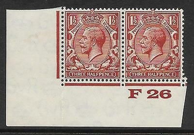 1½d Brown Block Cypher Control F26 imperf UNMOUNTED MINT MNH