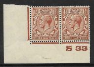 1½d Brown Block Cypher Control S33 imperf UNMOUNTED MINT