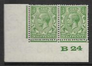 ½d Green Block Cypher Control B24 imperf UNMOUNTED MINT