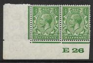 ½d Green Block Cypher Control E26 imperf UNMOUNTED MINT/MNH