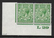 ½d Green Block Cypher Control L29 imperf UNMOUNTED MINT/MNH