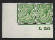 ½d Green Block Cypher Control L29 imperf UNMOUNTED MINT