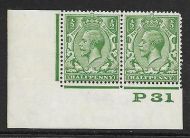 ½d Green Block Cypher Control P31 imperf UNMOUNTED MINT