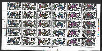 1966 Battle of Hastings 4d (Ord) Variety Perf Shift Down Cyl block of 30 MNH