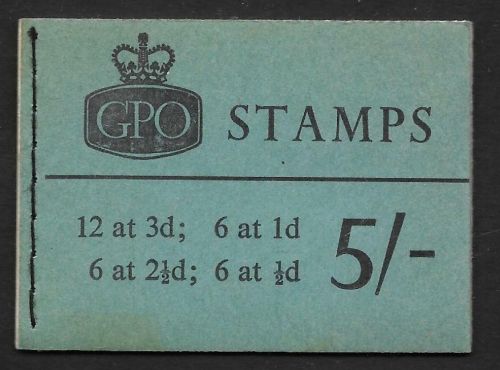 H53 5 - Wilding Crowns GPO booklet - Nov 1961 Wmk Inverted on some panes