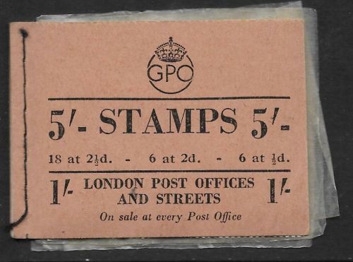 BD28 5/- GPO GVI booklet - Aug 1950 All panes inverted UNMOUNTED MINT