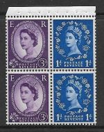 SB51 Wilding booklet pane Violet Phos S W Left perf type I(½v) UNMOUNTED MNT MNH