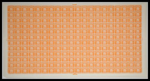 Sg D56 ½d Orange QE II Multi Crowns Full sheet of Postage Dues UNMOUNTED MINT