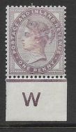 Sg 172 1d lilac control W imperf Single MOUNTED MINT