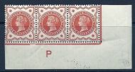 ½d Vermilion Jubilee control P imperf - plate 32 mispaced cliche MOUNTED MINT