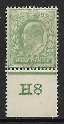 Sg 218 ½d Yellowish-Green Control H8 perf De La Rue MOUNTED MINT