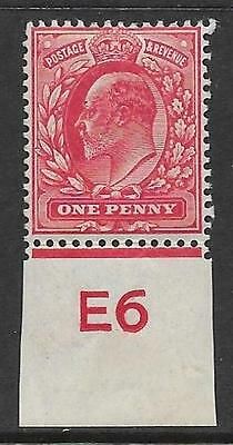 Sg 220 1d Scarlet Control E6 imperf De La Rue V. Light MOUNTED MINT