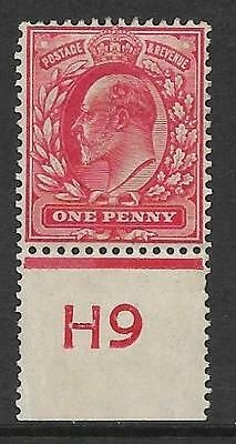 Sg 220 M5n Variety 1d Scarlet Control H9 perf De La Rue MOUNTED MINT