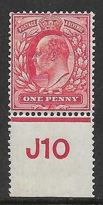 Sg 220 1d Scarlet Control J10 perf De La Rue V. Light MOUNTED MINT