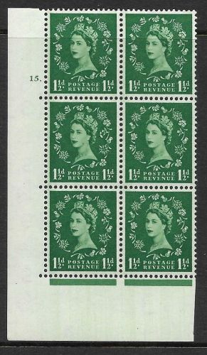 1½d Wilding Edward Crown cylinder 15 Dot Flaw perf type A(E I) MOUNTED MINT