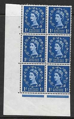 1d Wilding Multi Crown on White Cyl 5 No Dot perf A(E I) UNMOUNTED MINT