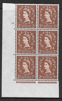 2d Wilding Multi Crown on White Cyl 27 No Dot perf A(E I) UNMOUNTED MINT