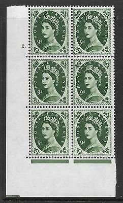 9d Wilding Multi Crown on White Cyl 2 Dot perf A(E I) UNMOUNTED MINT