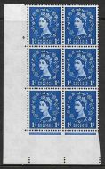 1d Blue Phosphor on White cylinder 4 No Dot perf type A(E/I) UNMOUNTED MINT