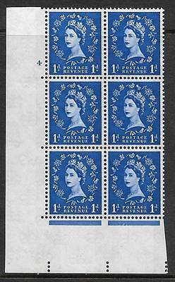 1d Blue Phosphor on White cylinder 4 No Dot perf type A(E/I) UNMOUNTED MINT