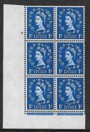 1d Violet Phosphor 9.5mm cylinder 4 No Dot perf type F(L) UNMOUNTED MINT