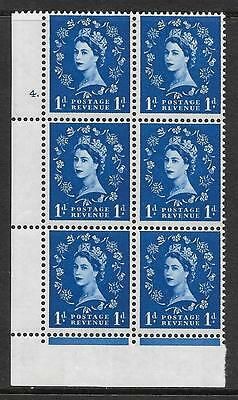 1d Violet Phosphor 9.5mm cylinder 4 Dot perf type F(L) UNMOUNTED MINT