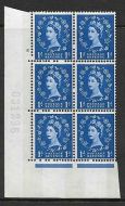 1d Violet Phosphor 9.5mm cylinder 5 No Dot perf type A(E/I) UNMOUNTED MINT