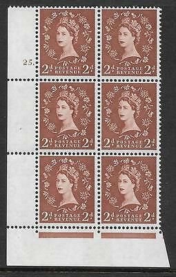 2d Violet Phosphor 9.5mm cylinder 25 Dot perf F(L) UNMOUNTED MINT