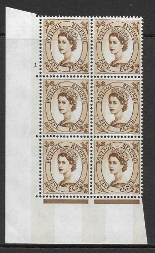 5d Wilding Violet Phosphor 9.5mm cyl 1 No Dot perf type A(E I) UNMOUNTED MINT