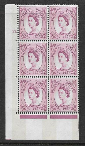 6d Wilding Violet Phosphor 9.5mm cyl 11 Dot perf type A(E I) UNMOUNTED MINT