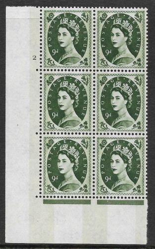 9d Wilding Violet Phos 9.5mm cyl 2 No Dot perf type A(E I) UNMOUNTED MINT