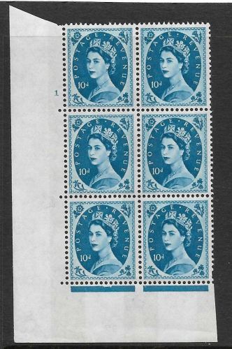 10d Wilding Violet Phos 9.5mm cyl 1 No Dot perf type A(E I) UNMOUNTED MINT