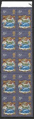 1970 Christmas 5d - Strip of 10 - Phosphor Omitted UNMOUNTED MINT