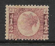 1870 ½d Rose Red Plate 20 Lettered J-J UNMOUNTED MINT/MNH
