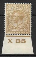 1 - Bistre Block Cypher Control X35 imperf  MOUNTED MINT