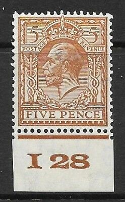 5d Brown Block Cypher Control I28 imperf single MOUNTED MINT