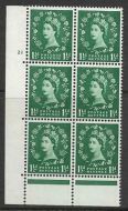 1957 1½d Graphite cylinder 21 No Dot perf type C(E P) UNMOUNTED MINT