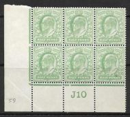 ½d Yellow-Green Control J10 (Co-Ex) perf type V2 plate 59 UNMOUNTED MINT