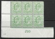 ½d Yellow-Green Control J10 (Co-Ex) perf type V2A plate 58 MOUNTED MINT