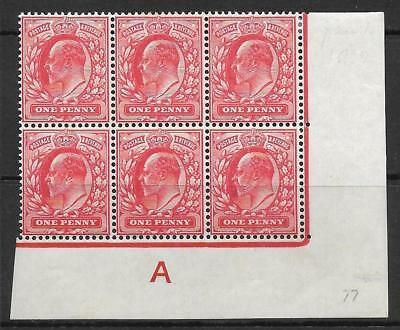 1d Scarlet Control A imperf perf type H1 Plate 77 MOUNTED MINT