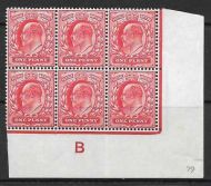 1d Scarlet Control B imperf perf type H1 Plate 79 MOUNTED MINT