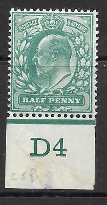 ½d Blue-Green Control D4 imperf - Cont rule lightly MOUNTED MINT